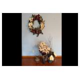 Mixed lot of Floral Decor Wreath Arrangement Vases