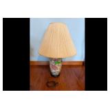 Floral Patterned Lamp with Tan Shade Lighting