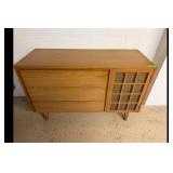 Mid-Century Modern Wood Sliding Door Cabinet