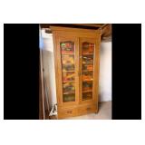 Wood Cabinet Glass Doors Drawers