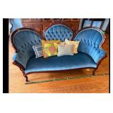 Mixed Lot Antique Loveseat Settee Pillows