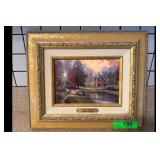 Thomas Kinkade Lakeside Manor Painting Framed