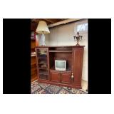 Mahogany Glass Door Entertainment Center