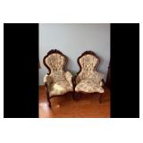 Kimball Pair of Accent Chairs Floral Upholstery