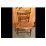 Antique Wooden Chair Cane Seat Light Wood