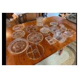 Mixed lot of Vintage Clear Glass Serving Dishes...