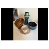 Assorted Decorative Pottery Lot: Vase, Bowls,...