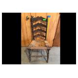 Ladderback Chair Woven Seat Brown