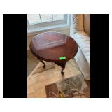 Round Wood Accent Table with Drawer
