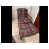 Chair and Ottoman - Plaid Design