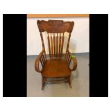 Rocking Chair - Carved Wood Frame