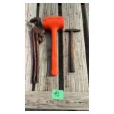 Pipe Wrench, Stanley Sledge Hammer, hammer