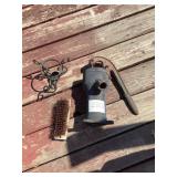 Pump handle, brush & candleholder