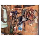 Vintage Horse collar, handsaws & Contents