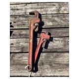 2 Rigid Pipe Wrenches (10 & 18)