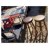 Misc Stools 2 Bar Stools and 2 Shop Stools