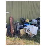 Contents of outside East shed wall