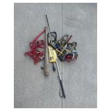 Straps, fence signs, Ball bat, Bridle etc