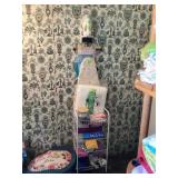 Iron, ironing board, mattress pad (full) & misc.