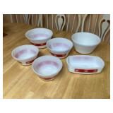 Vintage Federal Milk Glass mixing bowls & Loaf