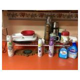 Thermos, cleaning supplies (not full) & Misc.