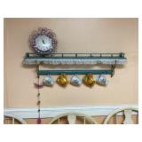 Clock, Shelf w/contents