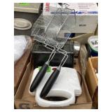 Thermos, toaster, wire baskets & Rival Waffle