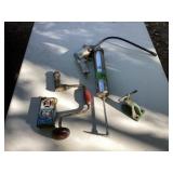 Grease Gun, empty oil can & misc.