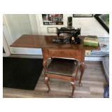 Singer Sewing Machine/stool & Cabinet