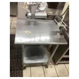 Stainless Steel Table with Ribbon Fryer Cutter