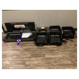 5 booster seats & diaper changing station