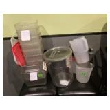 Misc. measuring containers, 8 qt, 12 qt and 22 qt