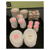 Lot of dishes & mugs. 19 12" plates, 41 6" bowls,