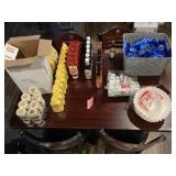 Lot of condiments, coffee & filters
