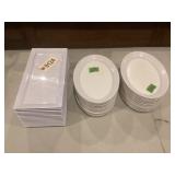 38 White Oval Plates 12" & 14 White Rectangle