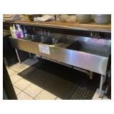 3 Bay Sink Stainless Steel 83" L x 18.5" D