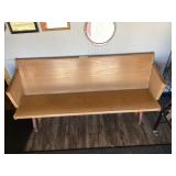 67" oak church pew