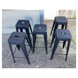 Set of metal barstools (5)