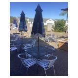 Table chairs and Umbrella 36" x 36"