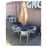 Table and Chairs and Umbrella 36" x 36"