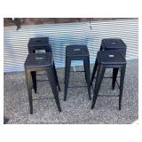 Set of metal barstools