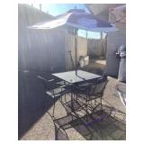 Table chairs and Umbrella 36" x 36"