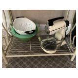 Sunbeam Mixer, strainers & plastic bowls