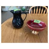 Ceramic Dish & Plastic Pitcher