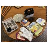 Oster Hand Mixer, flatware, like New Dish towels,