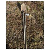 Pitch fork and round shovel