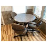 Laminate Table w/4 Cloth Chairs-Beautiful Set!!