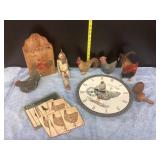 Roosters, Clock, wallpaper Cutouts & More