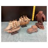 Ships, Car Decor & Eagle (see pics) damaged