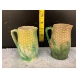 Majolica Corn Creamers (cracks/chips)